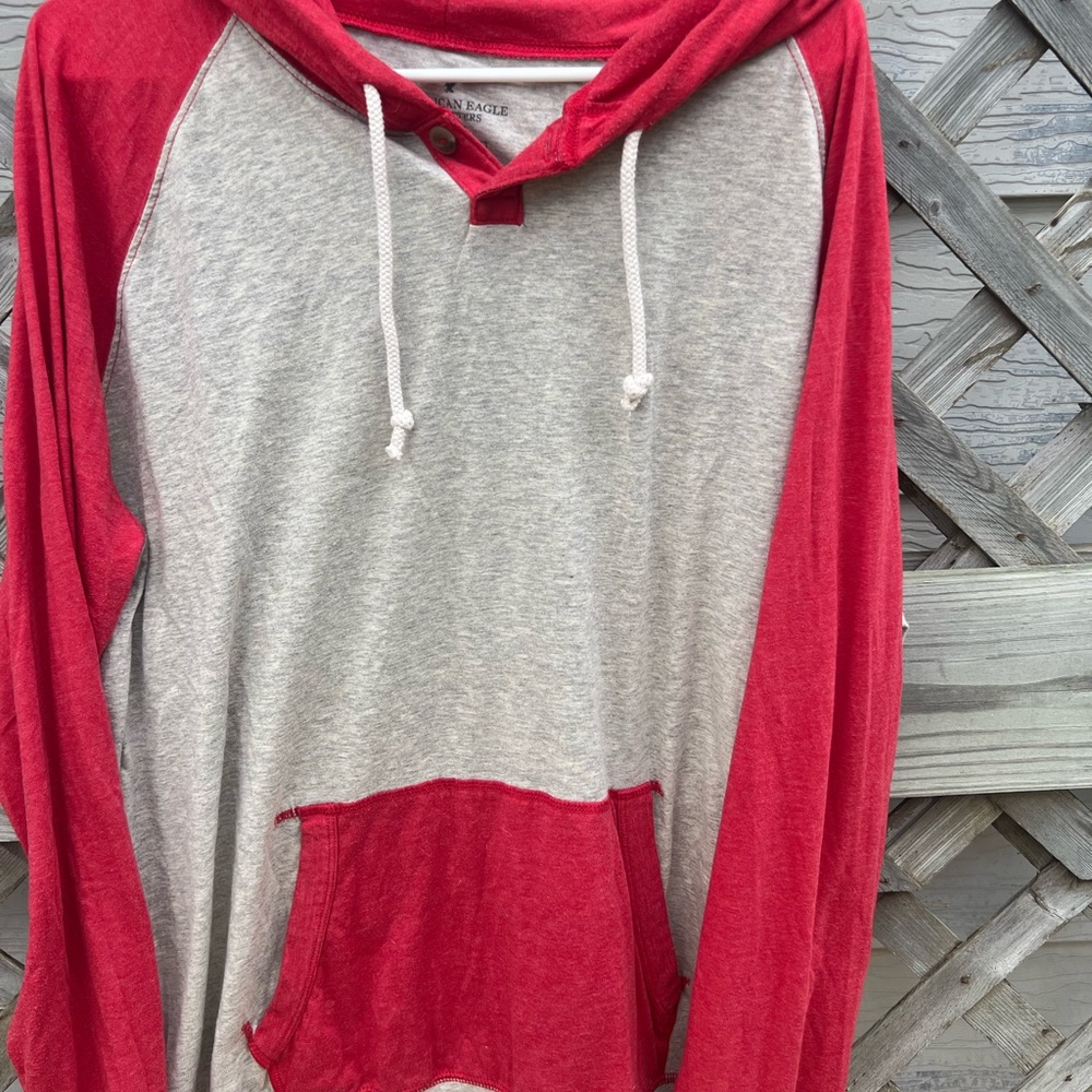 Red and grey American Eagle hoodie - Picture 2 of 3